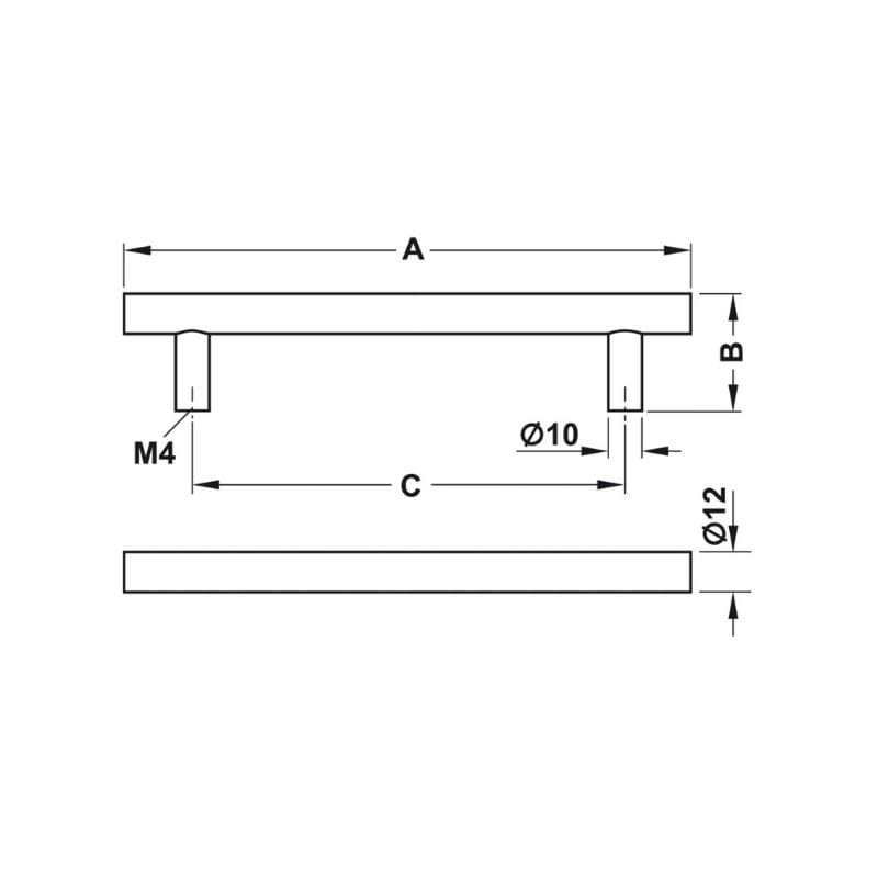 Tay nắm tủ inox có đế Hafele 155.01.402 (xước mờ)